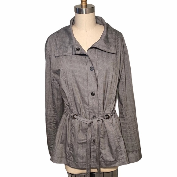 Lafayette 148 anorak belted lightweight utility belted cinched waist wrap jac… - Picture 3 of 12